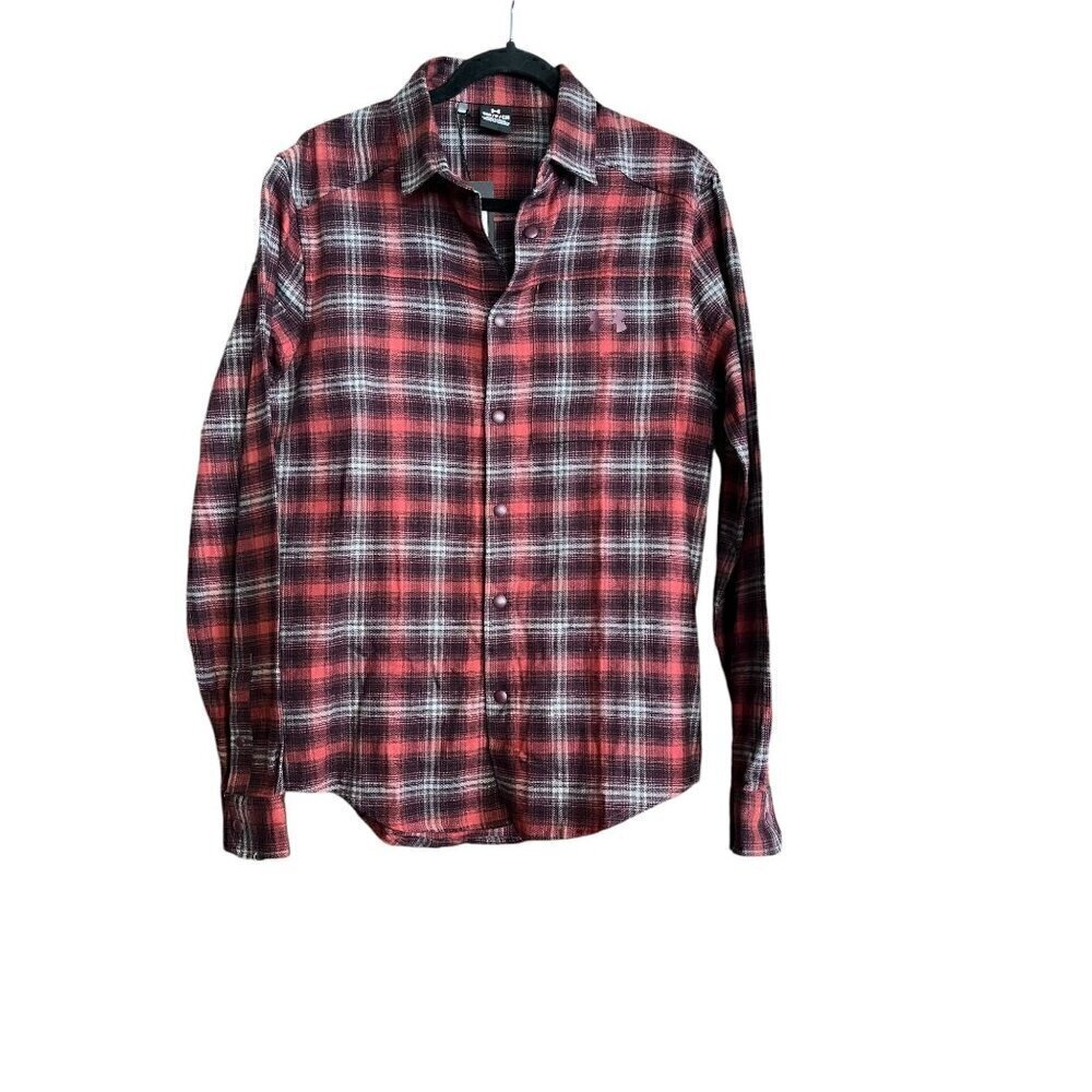 COPY - Men's Under Armour Small Light Flannel Long Sleeve Shirt, Red, Black